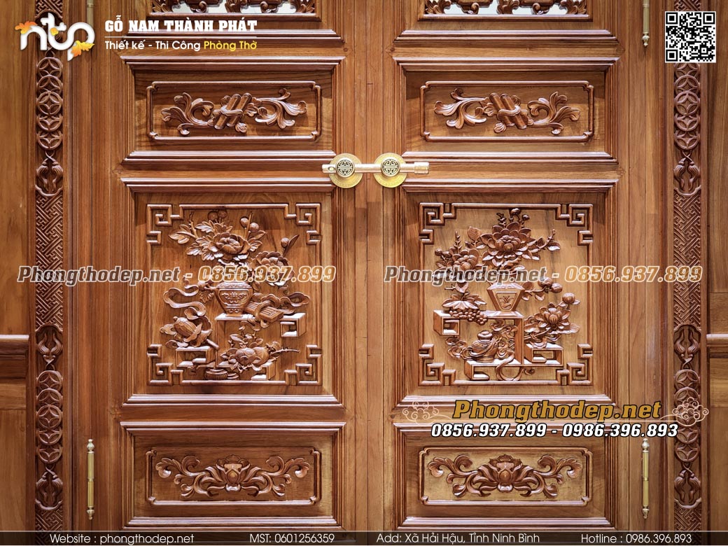 Mẫu cửa gỗ nhà 3 gian